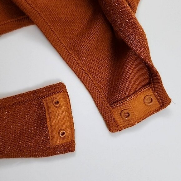 Athleta x Alicia Keys Women's Bodysuit Merino Wool Burnt Orange Gold Speck Sz M - Picture 7 of 15